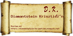 Diamantstein Krisztián névjegykártya