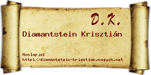 Diamantstein Krisztián névjegykártya